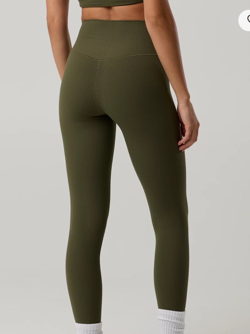 NWT OFFLINE By Aerie Real Me XTRA High Waisted Ribbed Legging Medium Olive Green